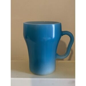 Vintage‎ Anchor Hocking Fire King Blue Soda Mug Cup 4" Tall